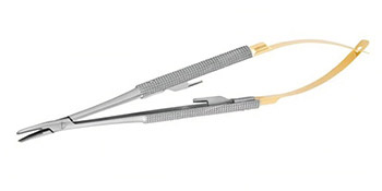 Gebogener Nadelhalter für die Zahnchirurgie 14 cm