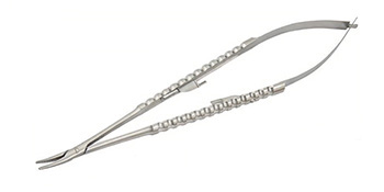 Gebogener Micro-Nadelhalter diamantiert für die Zahnchirurgie 18 cm